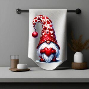 Gnome Valentine hand towels 2